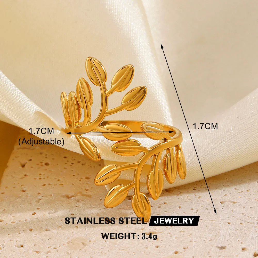 Anillo de hoja dorada 2