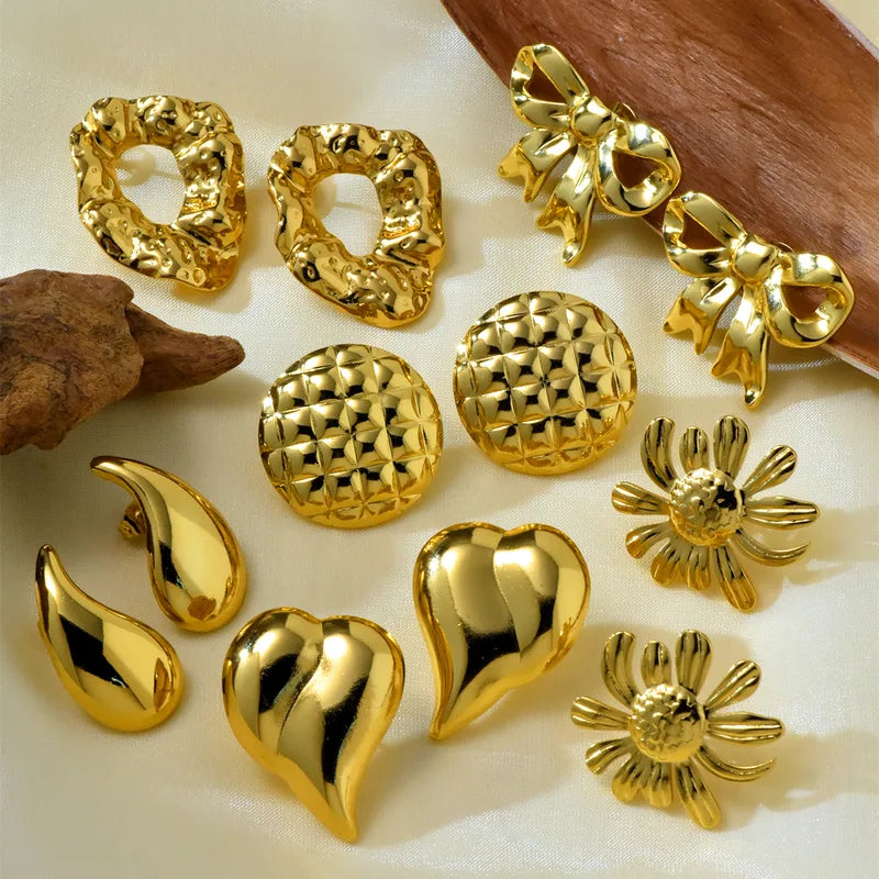 Pendiente melocotón corazón gota de agua