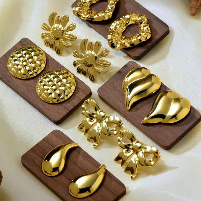 Pendiente melocotón corazón gota de agua