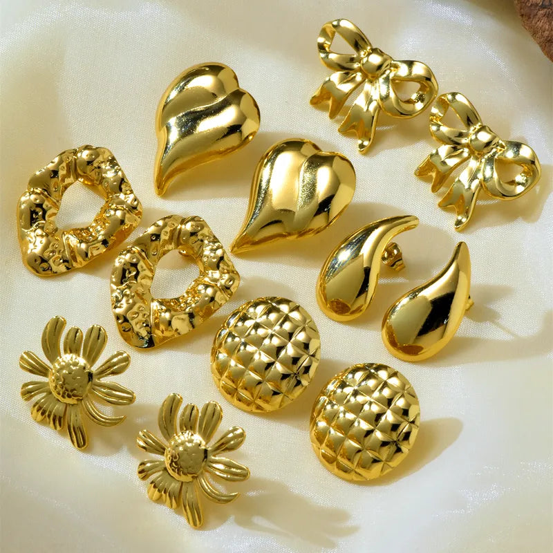 Pendiente melocotón corazón gota de agua