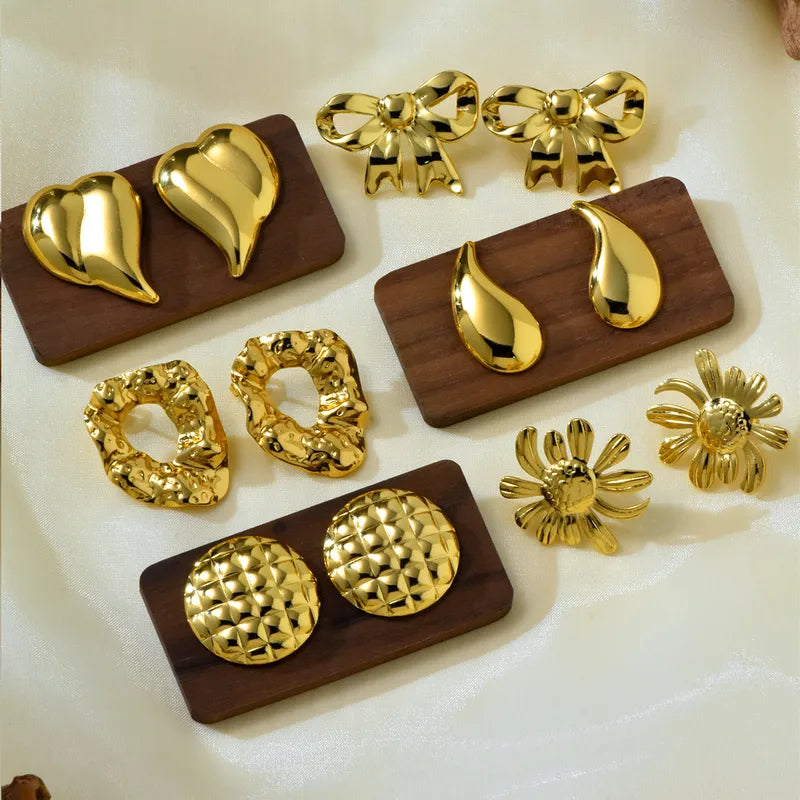 Pendiente melocotón corazón gota de agua