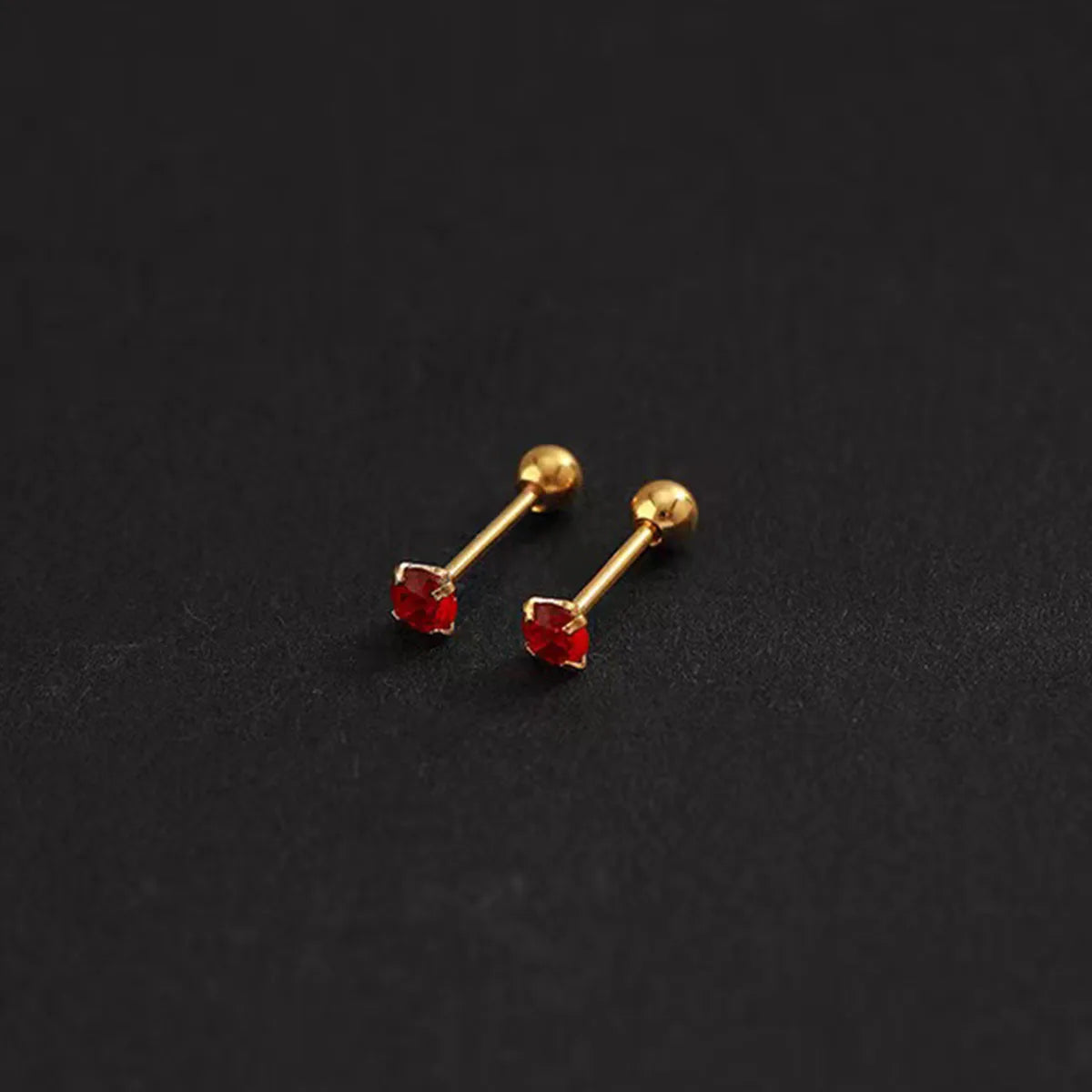 Pendientes rojo 3mm