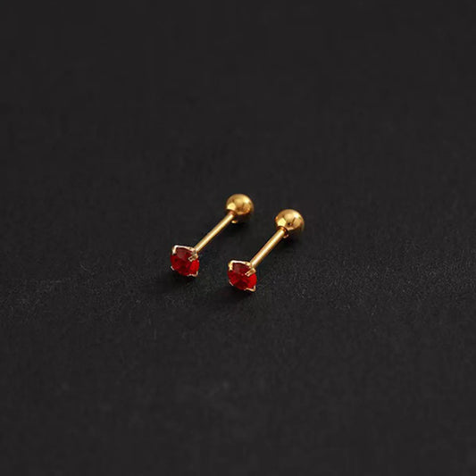 Pendientes rojo 3mm