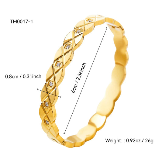 Pulsera de diamante dorado brazalete