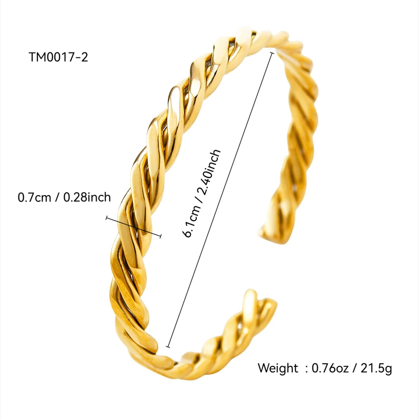 Pulsera trenzada de oro simple