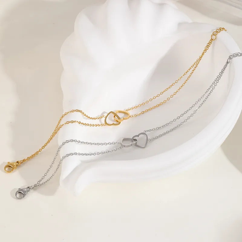 Collar simple doble color acero